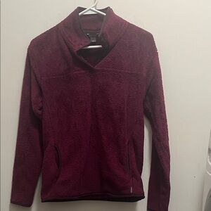Eddie Bauer Women's Burgundy 1/4 “Zip” (snap) Fleece